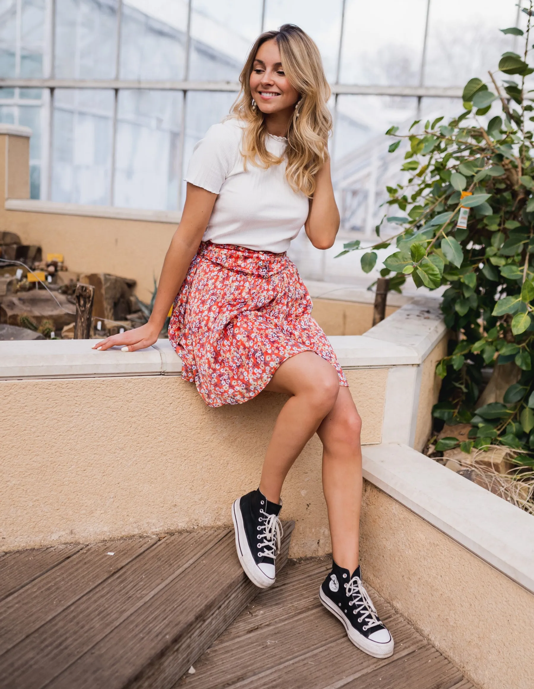Jupes & Shorts-EASY-CLOTHES Jupe Maud CREATION - rouge à fleursEasy Clothes Rouge à fleurs