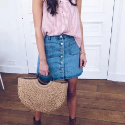 Jupes & Shorts-EASY-CLOTHES Jupe Mazarine - bleue claireEasy Clothes Bleue claire