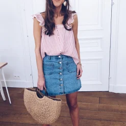 Jupes & Shorts-EASY-CLOTHES Jupe Mazarine - bleue claireEasy Clothes Bleue claire