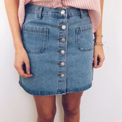 Jupes & Shorts-EASY-CLOTHES Jupe Mazarine - bleue claireEasy Clothes Bleue claire