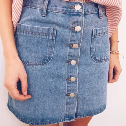 Jupes & Shorts-EASY-CLOTHES Jupe Mazarine - bleue claireEasy Clothes Bleue claire
