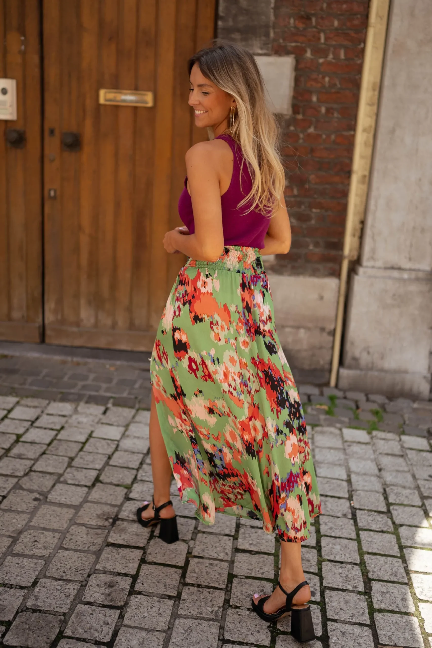 Jupes & Shorts-EASY-CLOTHES Jupe Rosalie - verteEasy Clothes Verte