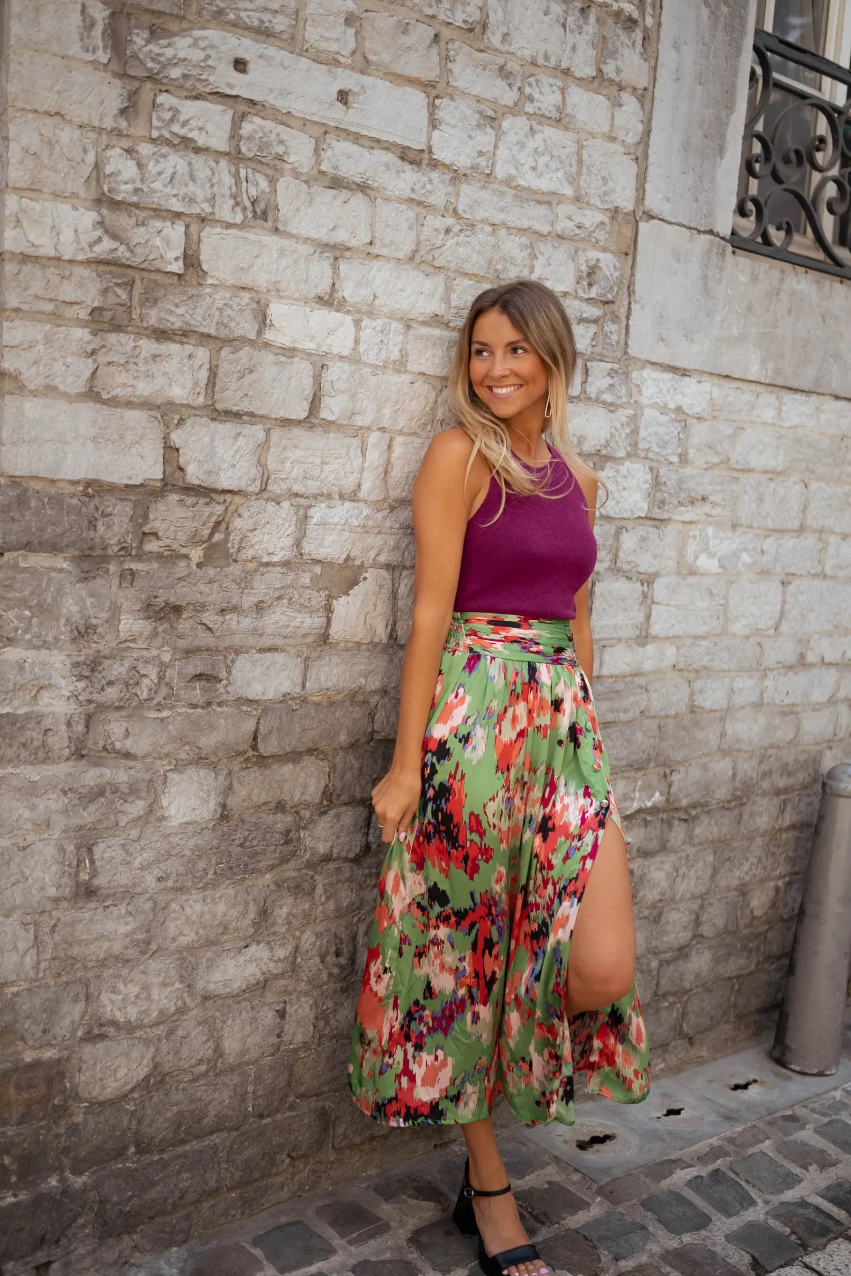 Jupes & Shorts-EASY-CLOTHES Jupe Rosalie - verteEasy Clothes Verte