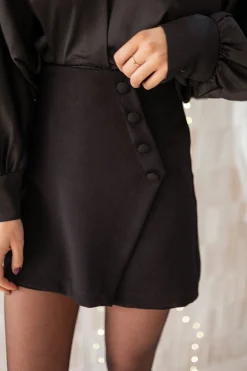 Jupes & Shorts-EASY-CLOTHES Jupe short Calvy CREATION - noireEasy Clothes Noire       