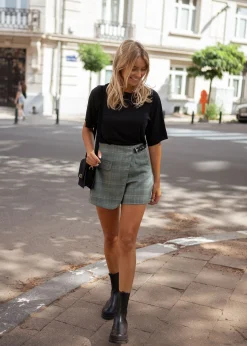 Jupes & Shorts-EASY-CLOTHES Jupe short Chani - à carreaux vertsEasy Clothes À carreaux verts
