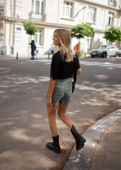 Jupes & Shorts-EASY-CLOTHES Jupe short Chani - à carreaux vertsEasy Clothes À carreaux verts