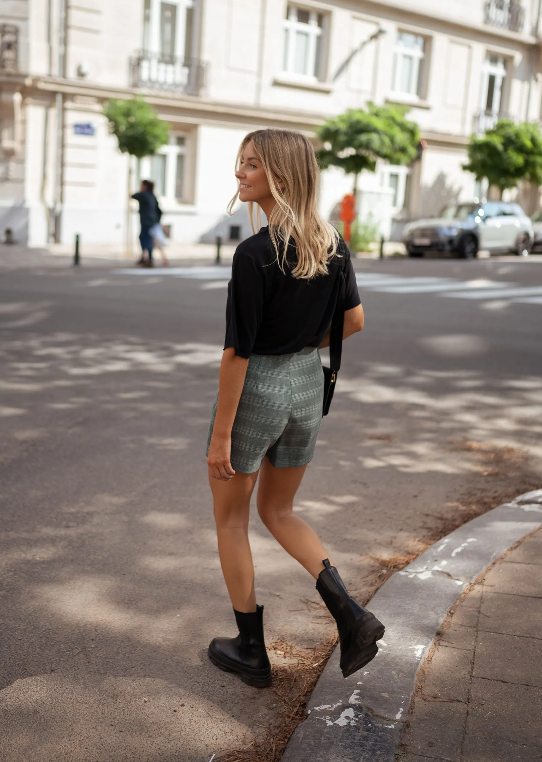 Jupes & Shorts-EASY-CLOTHES Jupe short Chani - à carreaux vertsEasy Clothes À carreaux verts