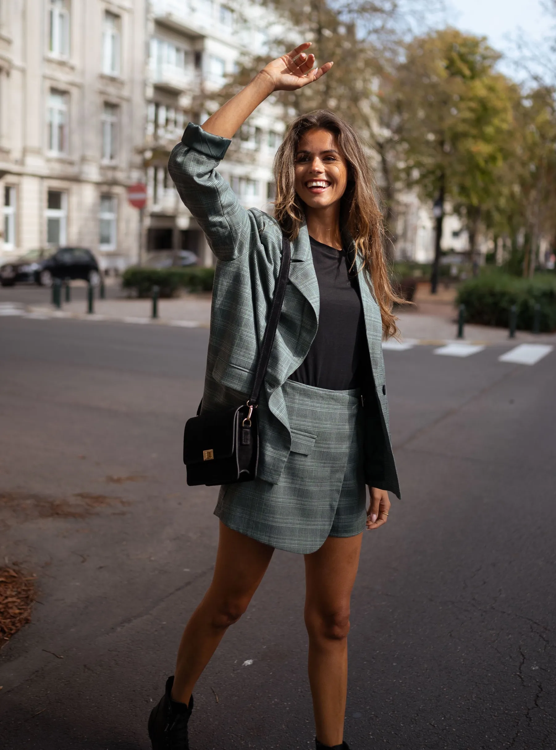 Jupes & Shorts-EASY-CLOTHES Jupe short Chani - à carreaux vertsEasy Clothes À carreaux verts