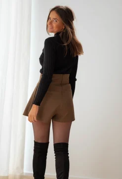 Jupes & Shorts-EASY-CLOTHES Jupe-short Amélia - chocolatEasy Clothes Chocolat       