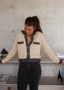 Pulls & Gilets-EASY-CLOTHES Laly - Gilet Beige & Gris Chiné - Doux - Vêtements FemmeEasy Clothes Beige       