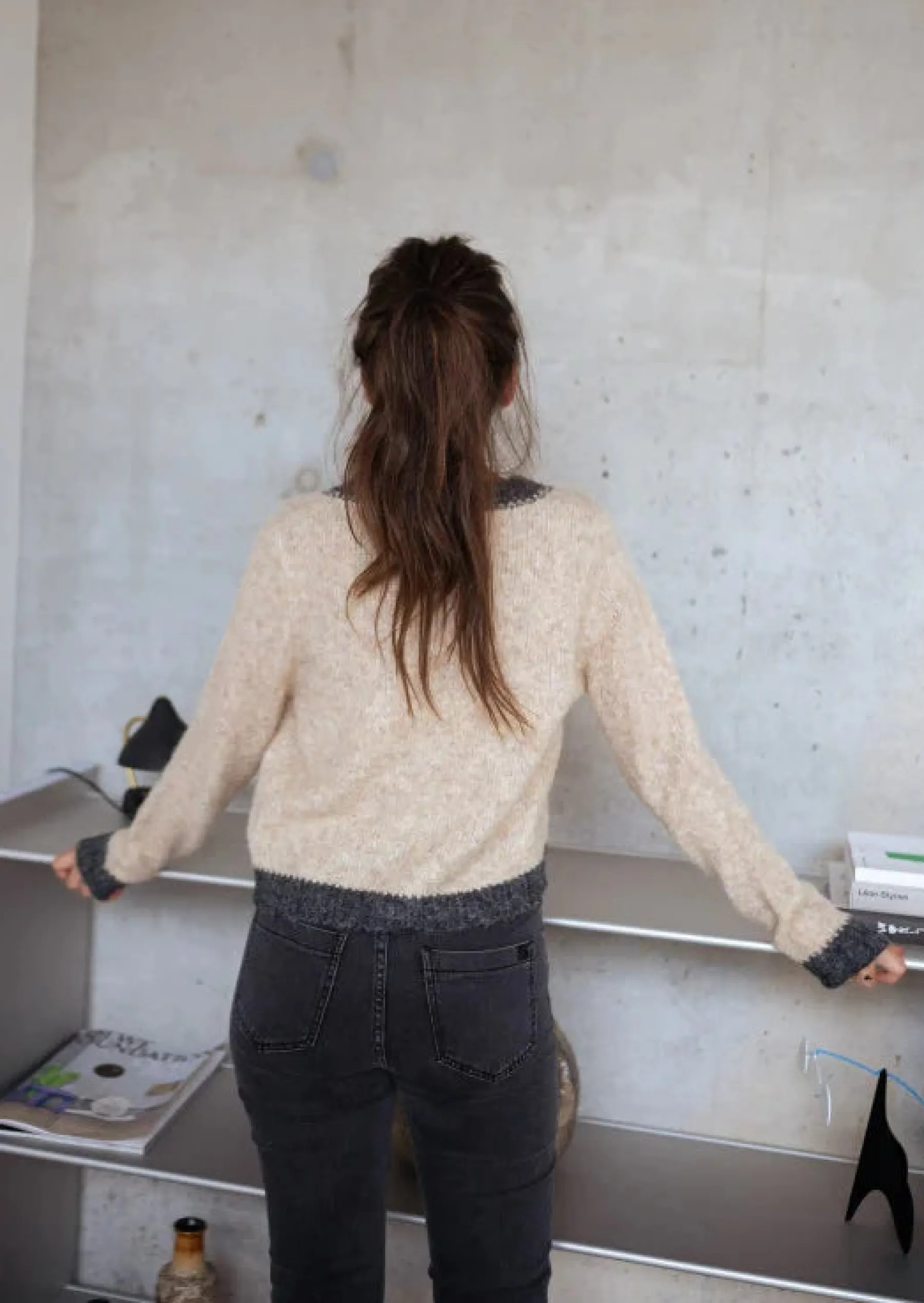 Pulls & Gilets-EASY-CLOTHES Laly - Gilet Beige & Gris Chiné - Doux - Vêtements FemmeEasy Clothes Beige