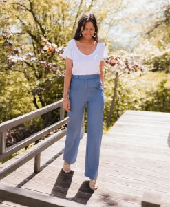 Pantalons-EASY-CLOTHES Pantalon Athena - bleuEasy Clothes Bleu