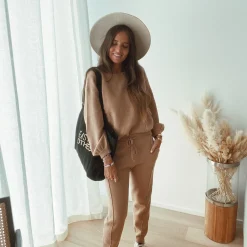 Pantalons-EASY-CLOTHES Pantalon Beni - camel (Ensemble 1 sur 2)Easy Clothes Camel (ensemble 1 sur 2)       