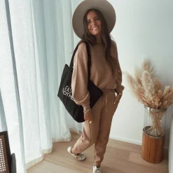 Pantalons-EASY-CLOTHES Pantalon Beni - camel (Ensemble 1 sur 2)Easy Clothes Camel (ensemble 1 sur 2)       