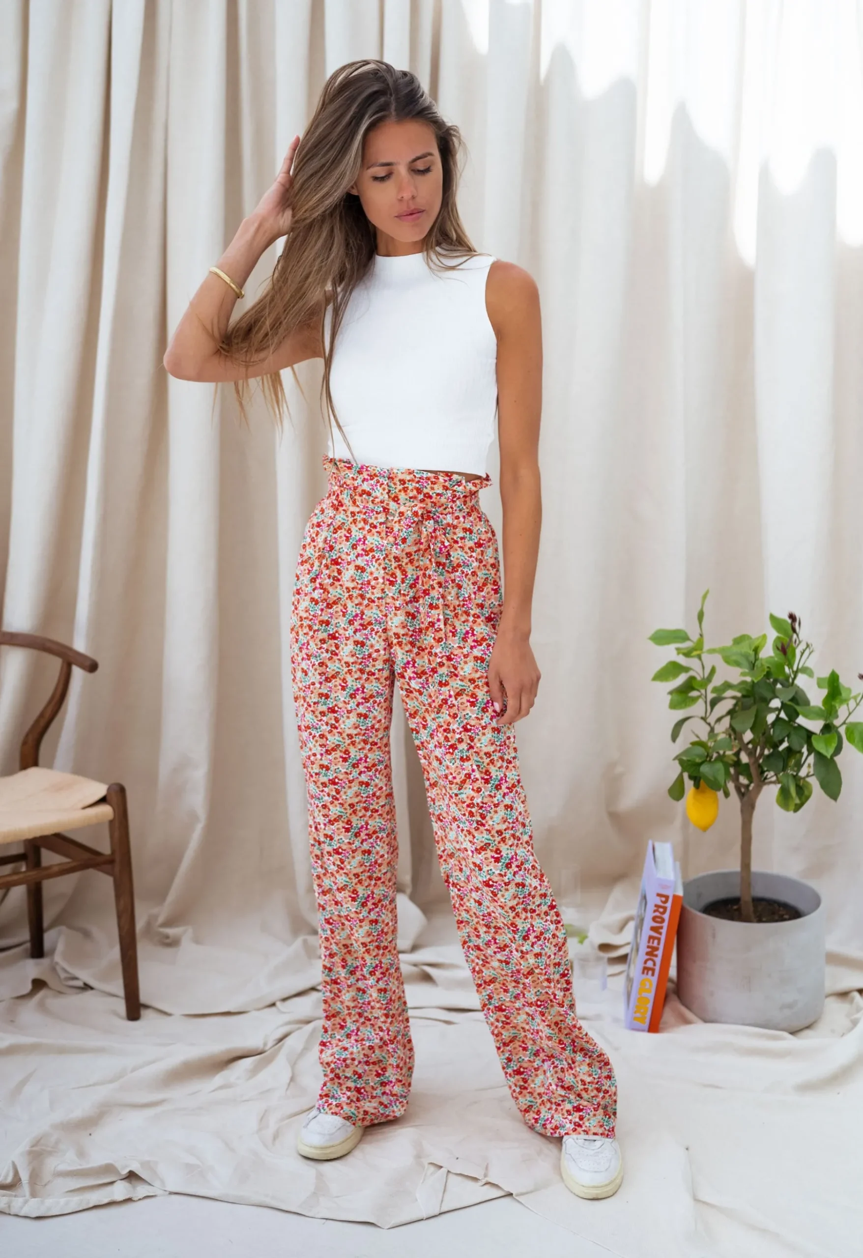 Pantalons-EASY-CLOTHES Pantalon Benito - à fleursEasy Clothes À fleurs