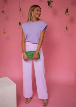 Pantalons-EASY-CLOTHES Pantalon Costume Rose | Myriam | Vêtements FemmeEasy Clothes Rose       