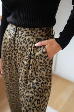 Pantalons-EASY-CLOTHES Pantalon Enouk - léopard vertEasy Clothes Léopard vert
