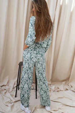 Pantalons-EASY-CLOTHES Pantalon Horace - vert à motifsEasy Clothes Vert à motifs