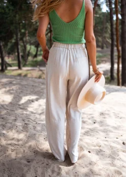 Pantalons-EASY-CLOTHES Pantalon Joey - en lin beigeEasy Clothes En lin beige       