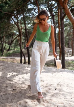 Pantalons-EASY-CLOTHES Pantalon Joey - en lin beigeEasy Clothes En lin beige