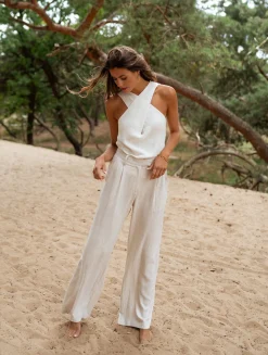 Pantalons-EASY-CLOTHES Pantalon Joey - en lin beigeEasy Clothes En lin beige