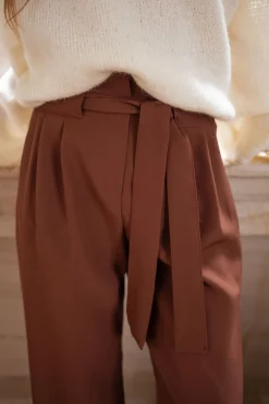Pantalons-EASY-CLOTHES Pantalon Kalie - chocolatEasy Clothes Chocolat       