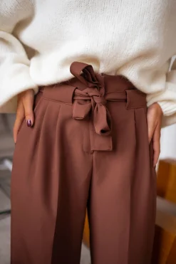 Pantalons-EASY-CLOTHES Pantalon Kalie - chocolatEasy Clothes Chocolat       