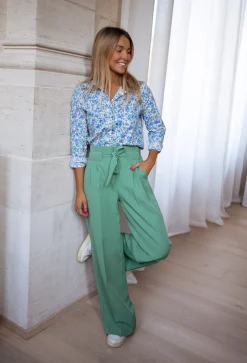 Pantalons-EASY-CLOTHES Pantalon Kalie - vert d’eauEasy Clothes Vert d’eau