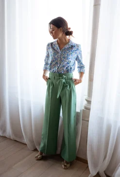Pantalons-EASY-CLOTHES Pantalon Kalie - vert d’eauEasy Clothes Vert d’eau       