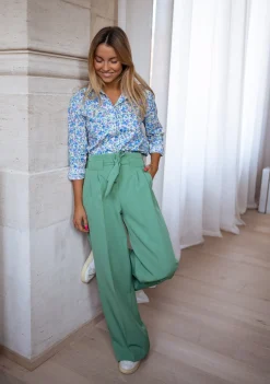 Pantalons-EASY-CLOTHES Pantalon Kalie - vert d’eauEasy Clothes Vert d’eau       
