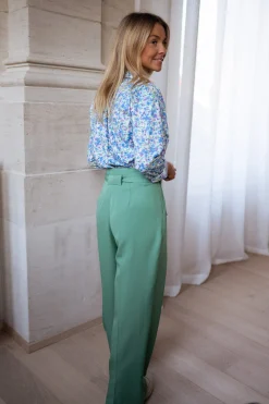 Pantalons-EASY-CLOTHES Pantalon Kalie - vert d’eauEasy Clothes Vert d’eau       