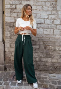 Pantalons-EASY-CLOTHES Pantalon Kalie - vert foncéEasy Clothes Vert foncé       