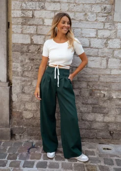 Pantalons-EASY-CLOTHES Pantalon Kalie - vert foncéEasy Clothes Vert foncé       
