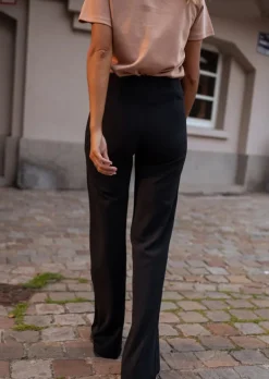 Pantalons-EASY-CLOTHES Pantalon Linou - Noir - Taille HauteEasy Clothes Noir       