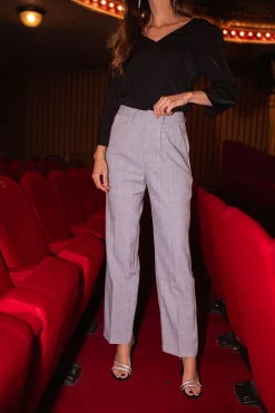 Pantalons-EASY-CLOTHES Pantalon Loan - gris à strassEasy Clothes Gris à strass