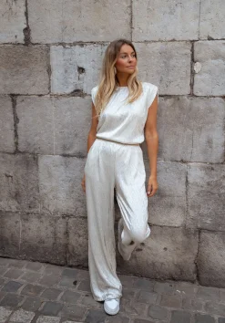 Pantalons-EASY-CLOTHES Pantalon Marc - argentéEasy Clothes Argenté