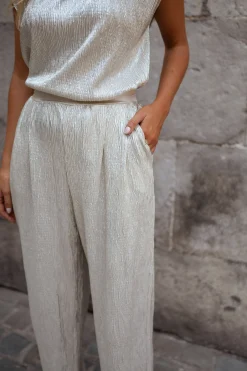 Pantalons-EASY-CLOTHES Pantalon Marc - argentéEasy Clothes Argenté
