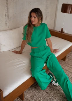 Pantalons-EASY-CLOTHES Pantalon Marius - vertEasy Clothes Vert