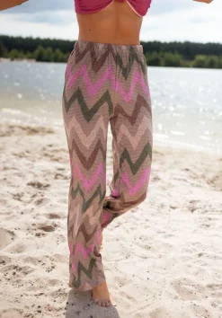 Pantalons-EASY-CLOTHES Pantalon Mathie - rose à paillettesEasy Clothes Rose à paillettes       
