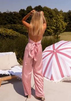 Pantalons-EASY-CLOTHES Pantalon Meria rose à motifs | Pantalon large coloré | Prêt-à-porter en ligne | Easy Clothes Rose à motifs       