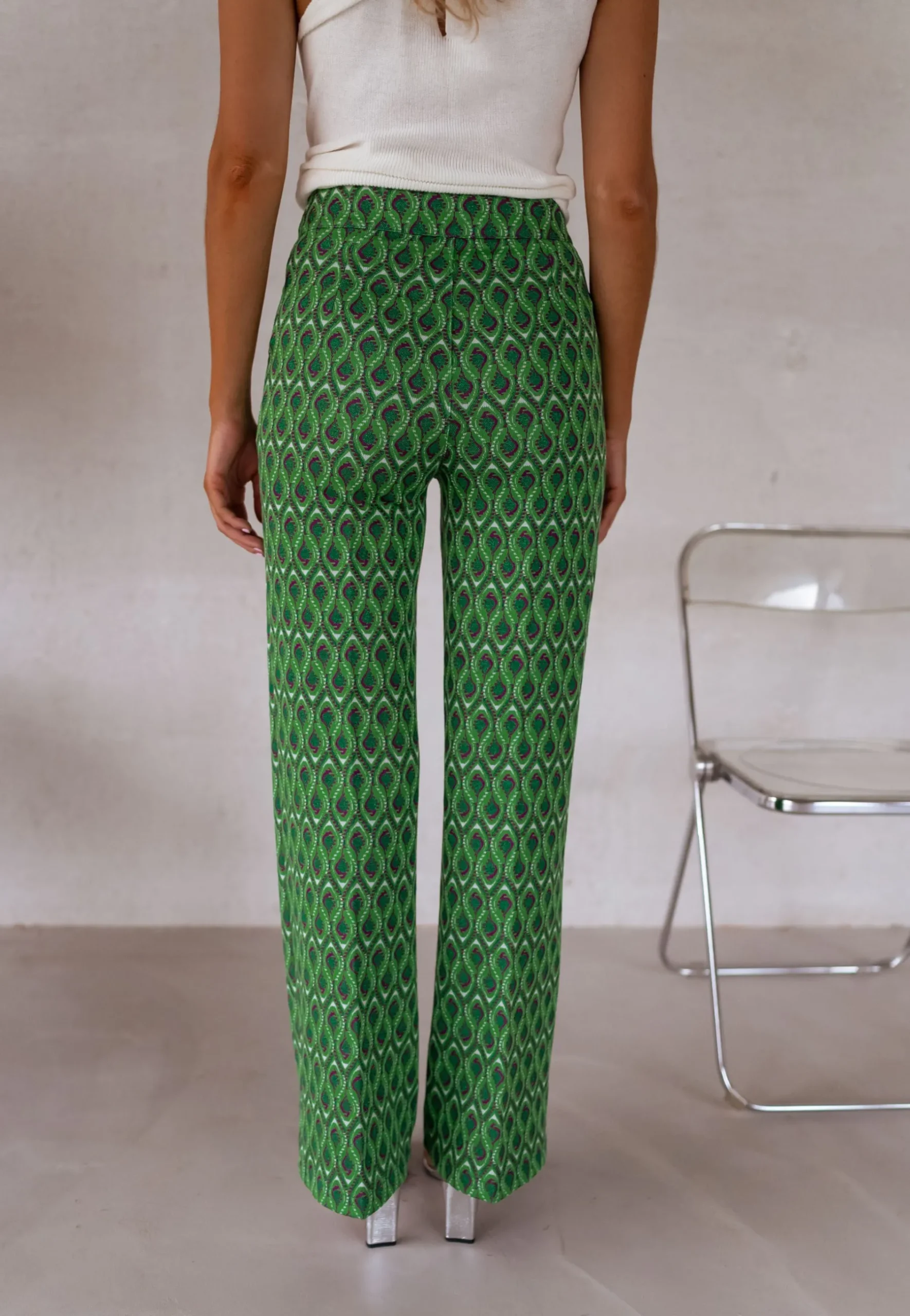 Pantalons-EASY-CLOTHES Pantalon Peter - vert à motifsEasy Clothes Vert à motifs