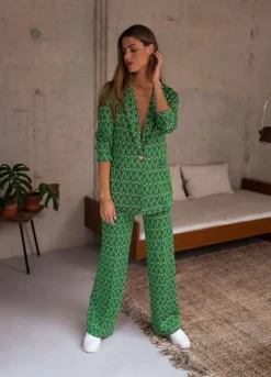 Pantalons-EASY-CLOTHES Pantalon Peter - vert à motifsEasy Clothes Vert à motifs