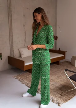 Pantalons-EASY-CLOTHES Pantalon Peter - vert à motifsEasy Clothes Vert à motifs