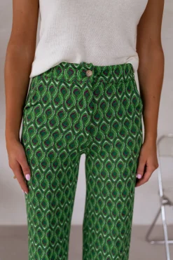 Pantalons-EASY-CLOTHES Pantalon Peter - vert à motifsEasy Clothes Vert à motifs