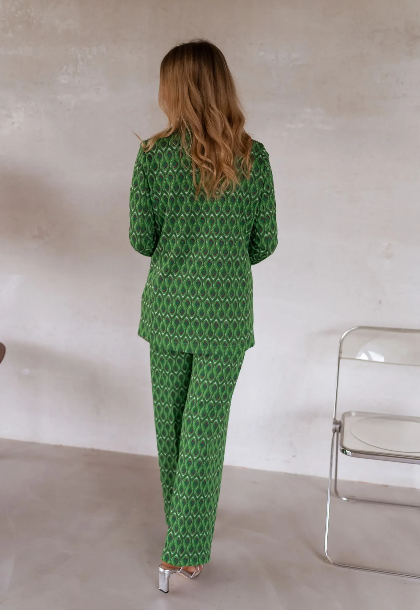 Pantalons-EASY-CLOTHES Pantalon Peter - vert à motifsEasy Clothes Vert à motifs