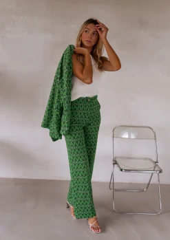Pantalons-EASY-CLOTHES Pantalon Peter - vert à motifsEasy Clothes Vert à motifs