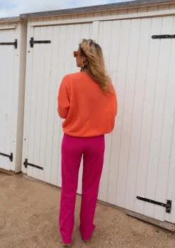 Pantalons-EASY-CLOTHES Pantalon Philo - rose en crochetEasy Clothes Rose en crochet