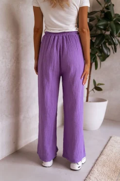 Pantalons-EASY-CLOTHES Pantalon Sacha - mauveEasy Clothes Mauve       
