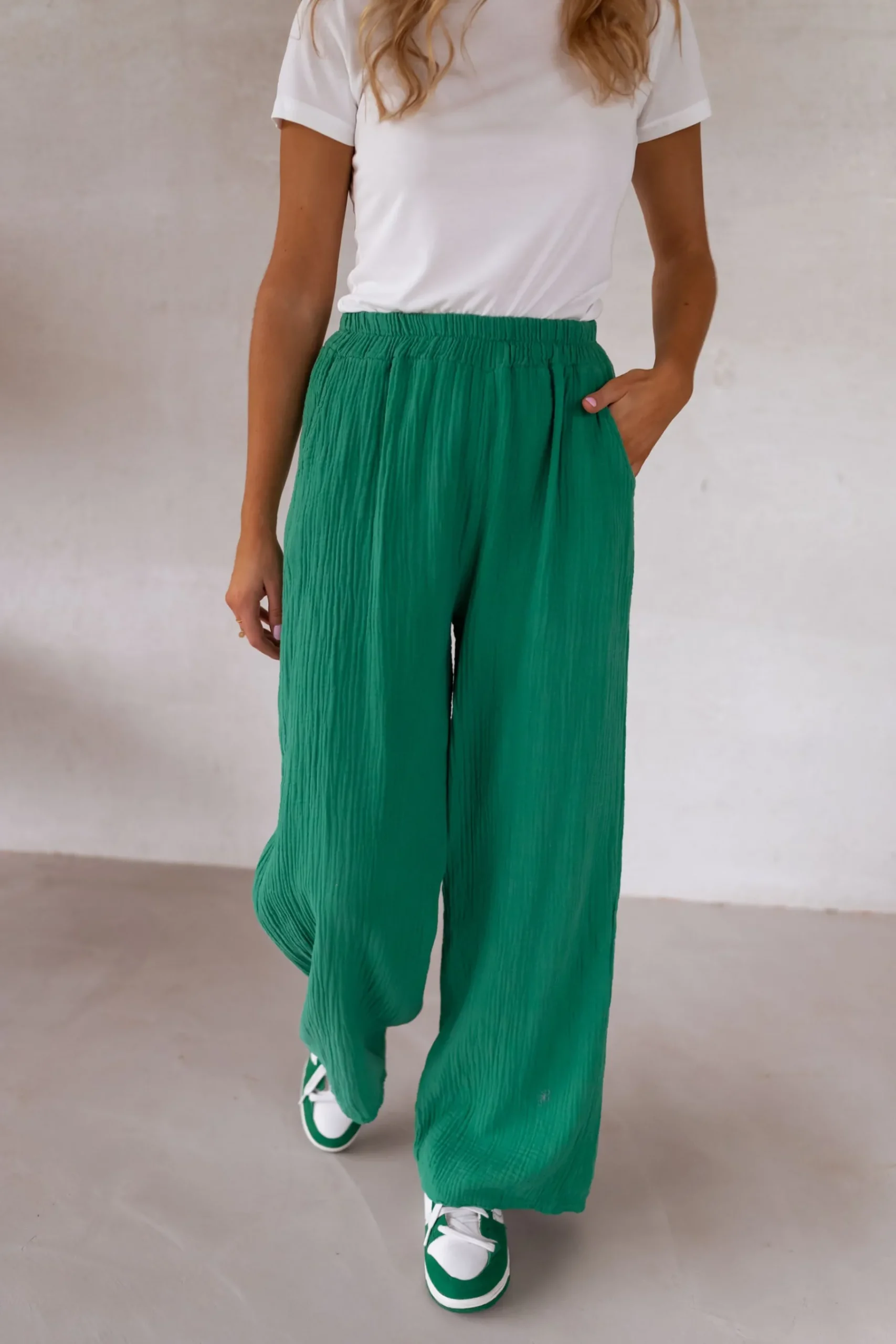 Pantalons-EASY-CLOTHES Pantalon Sacha - vertEasy Clothes Vert