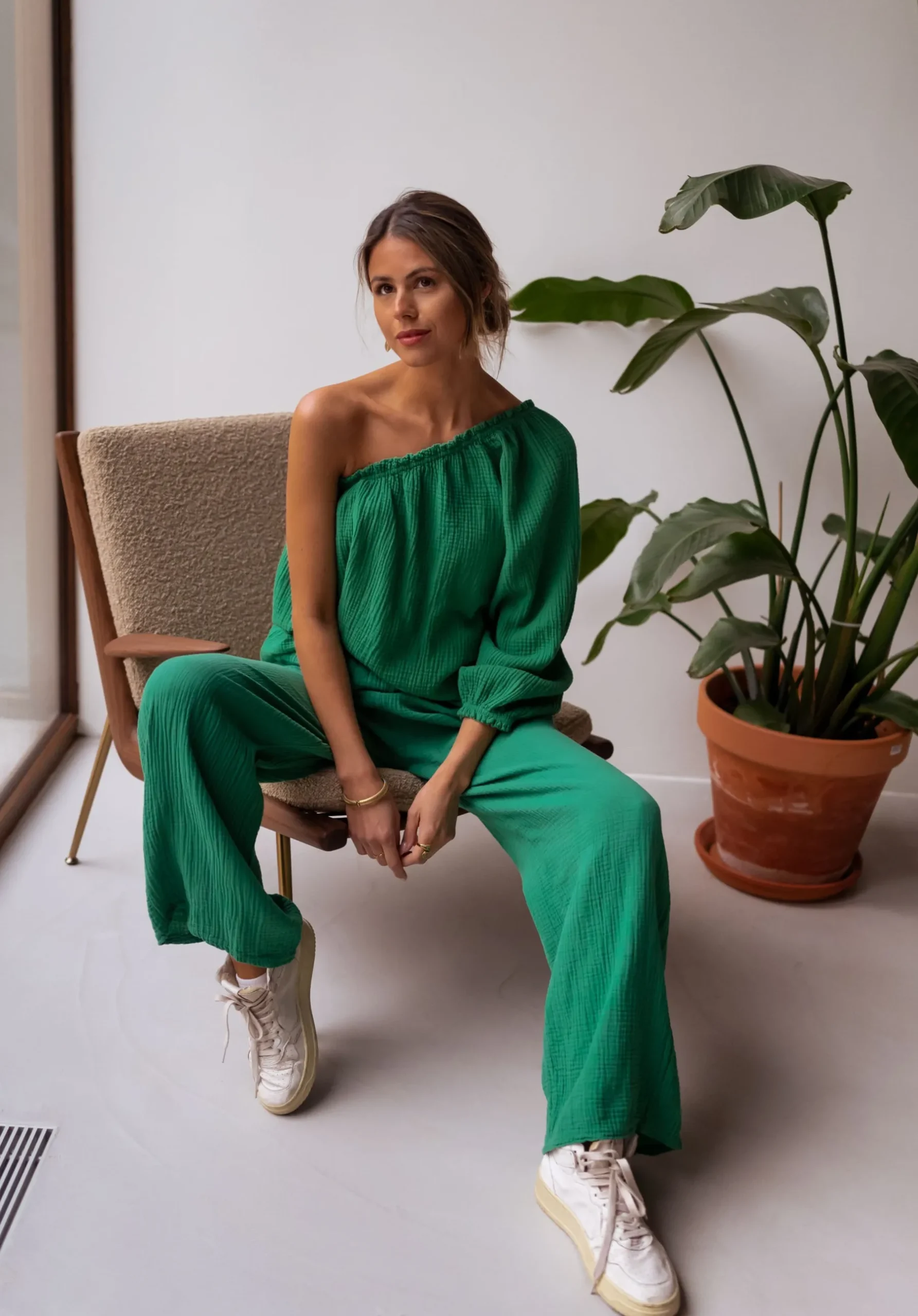 Pantalons-EASY-CLOTHES Pantalon Sacha - vertEasy Clothes Vert
